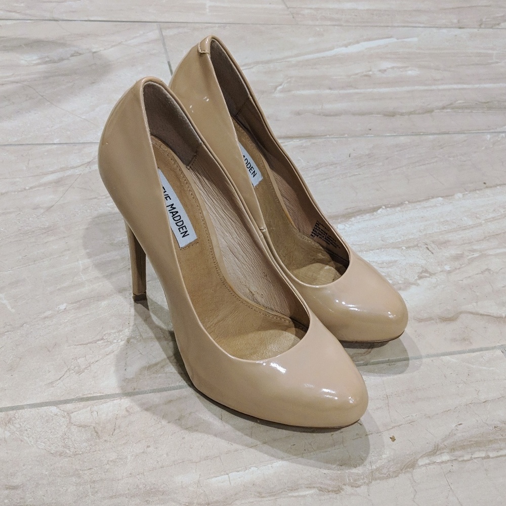 Steve Madden Nude Heels Patent Leather